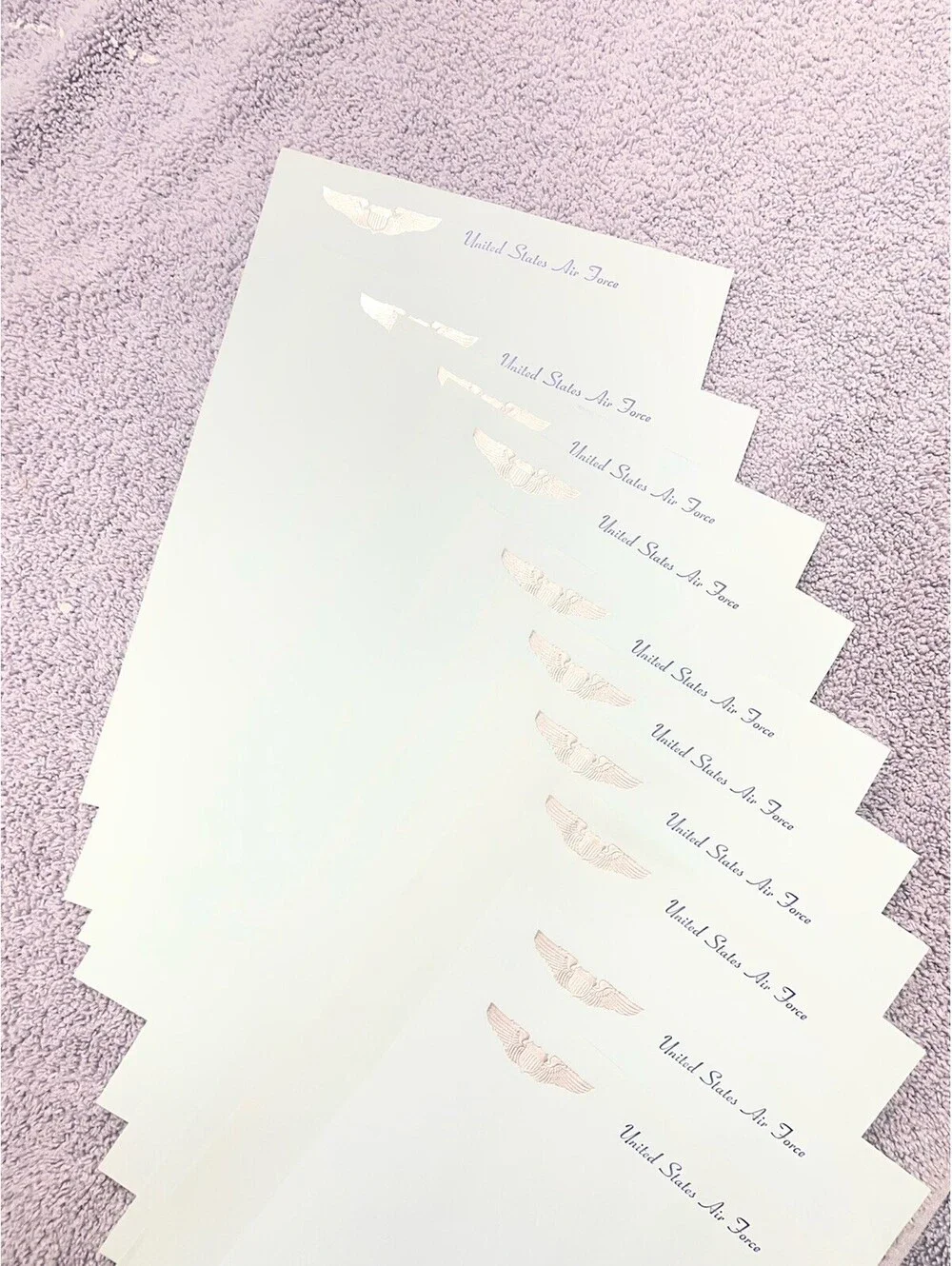 US Airforce Letter Head Papers
